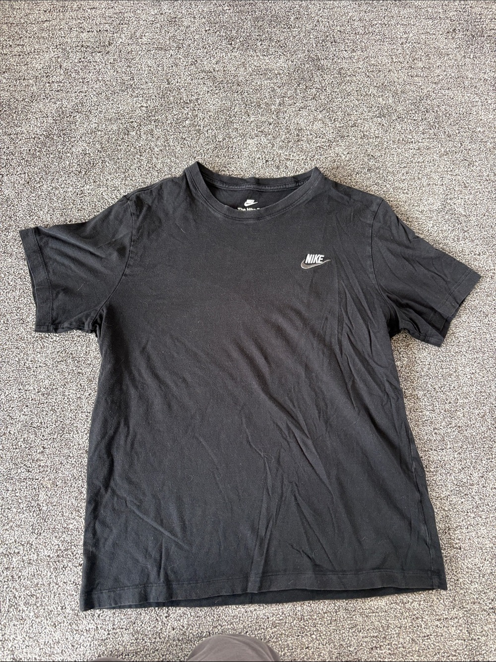 Nike Black Short Sleeve Crewneck Tee with White Swoosh